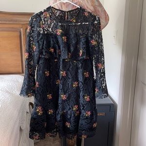 Zara lace dress, dark green color